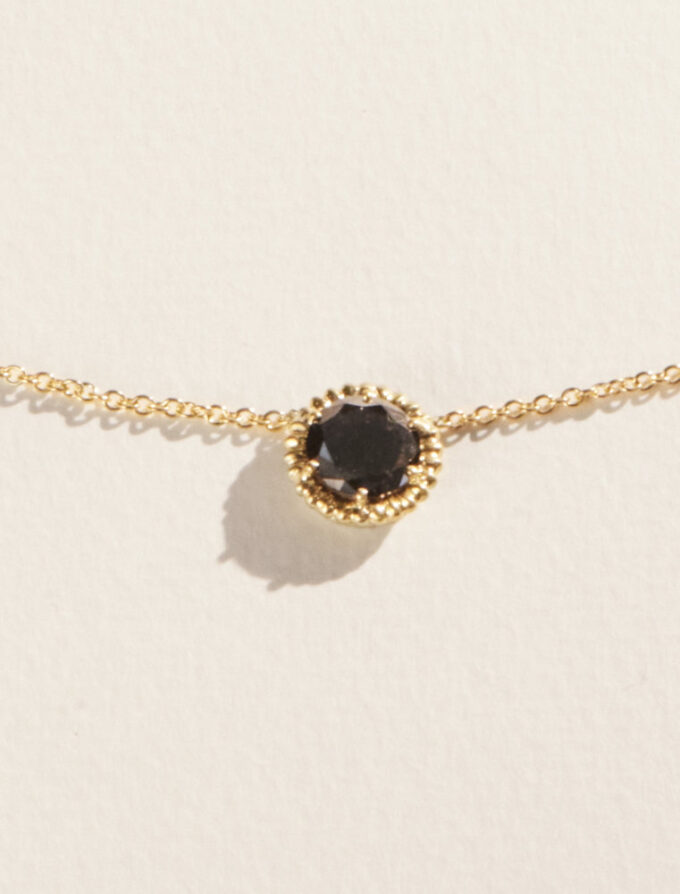 black diamond solitaire pendant necklace