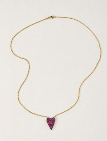 Pink Sapphire Heart Necklace